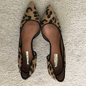 Halogen faux calf hair leopard heels